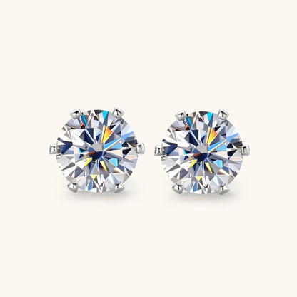 Anziw 3mm-9mm D Round Moissanite Stud Earrings for Women Men Sparking Earrings 925 Silver Hypoallergenic Certified Fine Jewelry