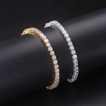 Anziw D VVS1 Moissanite Tennis Bracelet Original 925 Sterling Silver Certified Bracelet for Women Man Plated 18k Gold S925 Jewel