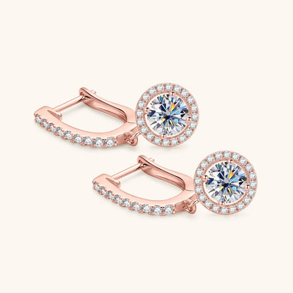 Anziw 2023 Women Hoops 925 Silver Gold Drop Earrings Dangle 1CT Real Moissanite Earring Original Certified Wedding Jewelry Gifts