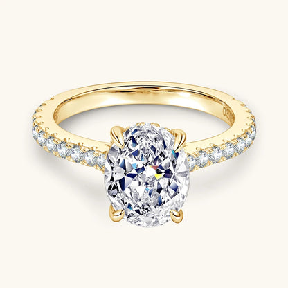 Anziw Real 3.0CT D Oval Moissanite Promise Ring for Women 925 Sliver Engagement Wedding Finger Jewelry GRA Certified Rings S925