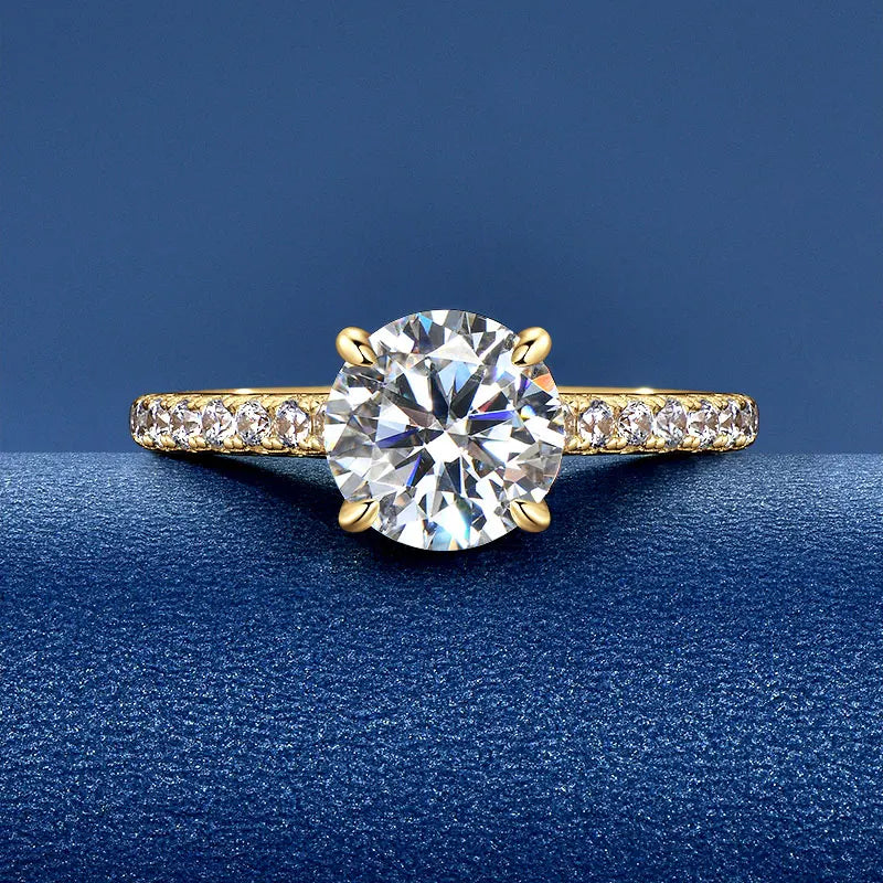 Solitaire 2CT D Round Moissanite Ring for Women 100% Real 925 Silver Engagement Wedding Rings Promise Finger Jewelry Certificate