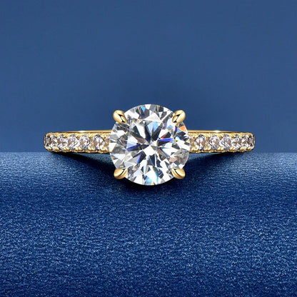 Solitaire 2CT D Round Moissanite Ring for Women 100% Real 925 Silver Engagement Wedding Rings Promise Finger Jewelry Certificate