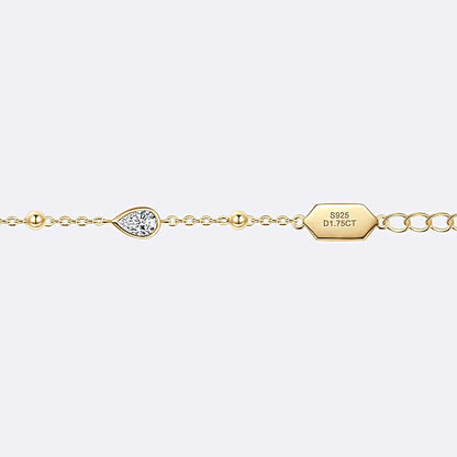 Anizw Teardrop Waterdrop Moissanite Bracelets for Women 925 Silver Certified Pear-shaped Cut Lab Diamond Hand Jewelry 2025 Trend