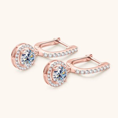 Anziw 2023 Women Hoops 925 Silver Gold Drop Earrings Dangle 1CT Real Moissanite Earring Original Certified Wedding Jewelry Gifts
