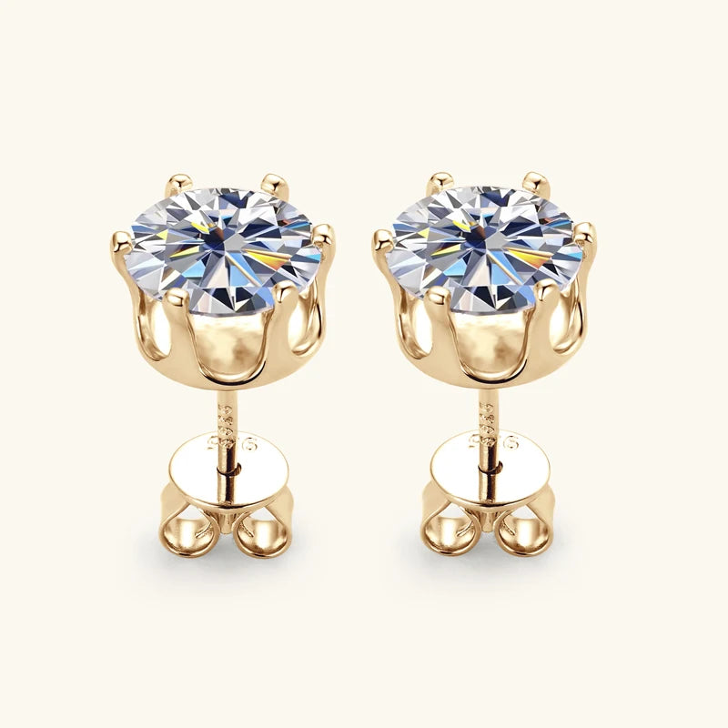 Anziw 3mm-9mm D Round Moissanite Stud Earrings for Women Men Sparking Earrings 925 Silver Hypoallergenic Certified Fine Jewelry