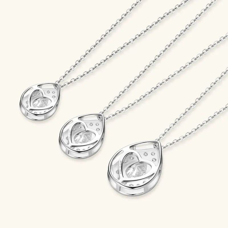 2025 2CT 1.5CT 1CT Pear Cut D Moissanite Waterdrop Pendant Necklace for Women 925 Silver Adjustable Chain Certified Fine Jewelry