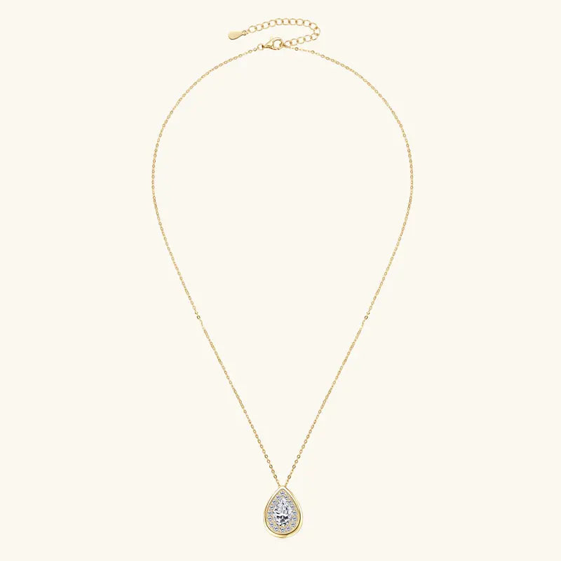 2025 2CT 1.5CT 1CT Pear Cut D Moissanite Waterdrop Pendant Necklace for Women 925 Silver Adjustable Chain Certified Fine Jewelry