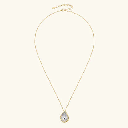 2025 2CT 1.5CT 1CT Pear Cut D Moissanite Waterdrop Pendant Necklace for Women 925 Silver Adjustable Chain Certified Fine Jewelry