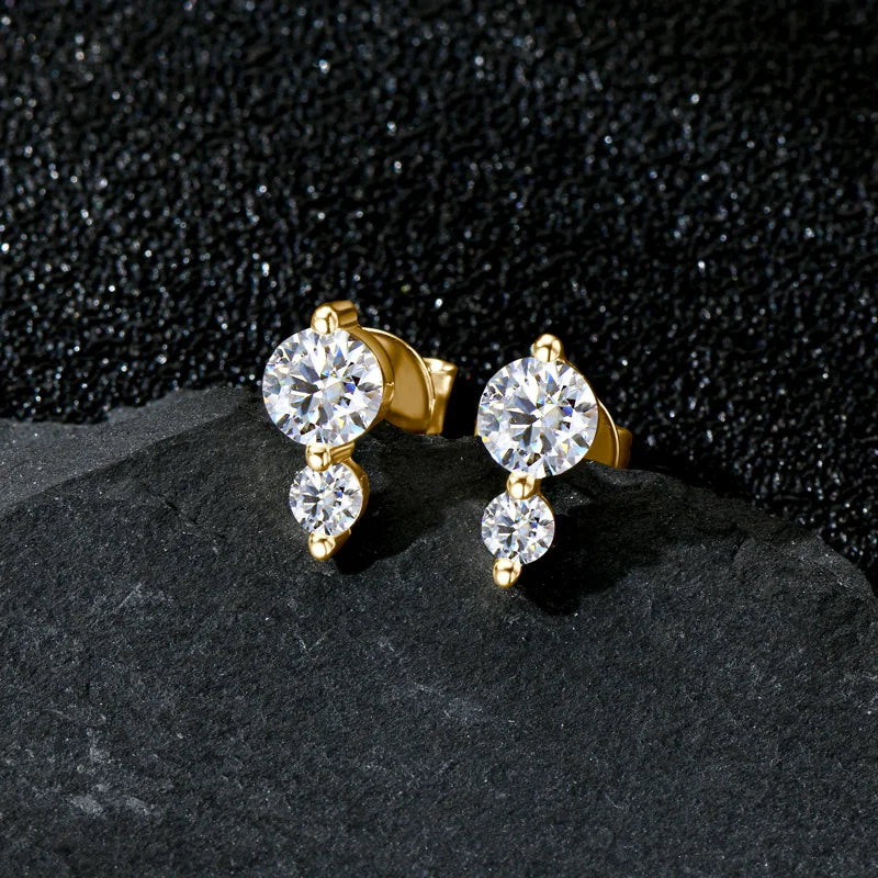 Anziw Cute Mini Moissanite Stud Earrings 100% Silver 925 Sterling Earrings Piercing Ear for Women Fine Jewelry with Certificate