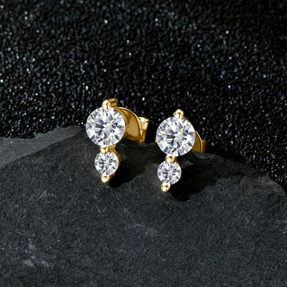 Anziw Cute Mini Moissanite Stud Earrings 100% Silver 925 Sterling Earrings Piercing Ear for Women Fine Jewelry with Certificate