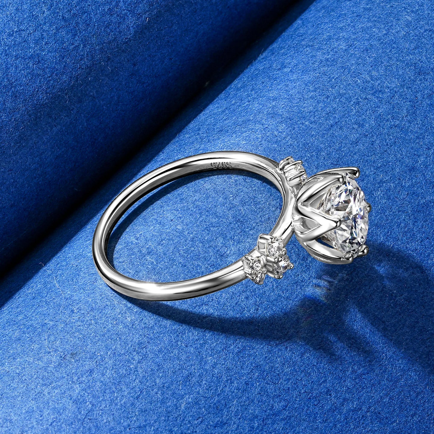 Anziw 8mm 2.0ct D Moissanite Ring for Women 18k Gold Plated 925 Sliver Engagement Wedding Rings Finger Promise Jewelry 2025 New