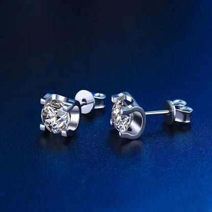 Original 925 Silver Certified 0.5CT D Color Moissanite Jewelry Set Solitaire Pendant Necklace Stud Earrings for Women Gifts S925