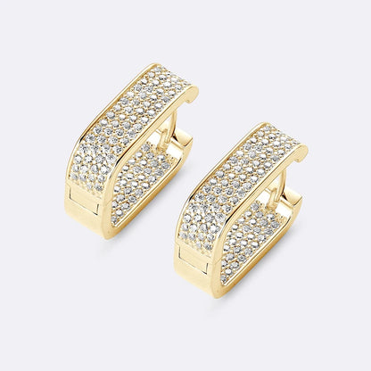 Anziw Original Full Moissanite Earrings Women Square Hoop Earrings Silver 925 Trendy Wedding Party Jewelry with Certificate Gift