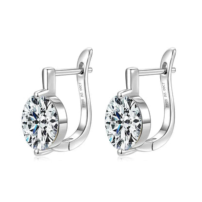 Anziw 2.0CT D Moissanite Drop Earrings for Women 925 Silver U Shaped Hoop Huggie Earrings Wedding Engagement Jewelry 2025 Trend