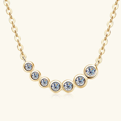 Anziw 4mm&3mm Bubble Moissanite Curved Pendant Necklace for Women 925 Silver Collar French Unique Jewelry 2025 Anniversary Gift