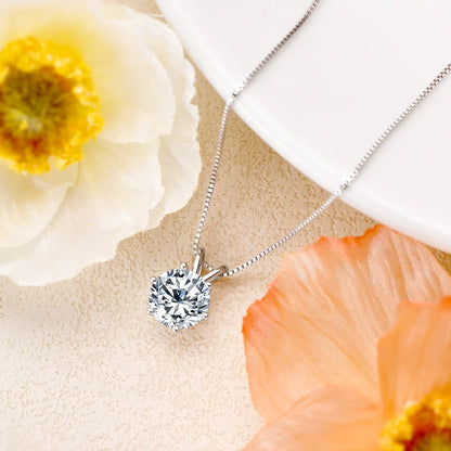 ANZIW Classic 2.0CT 3.0CT Moissanite Pendant Necklace for Women Sparking Diamond Necklaces 925 Silver Jewelry Engagement Gifts
