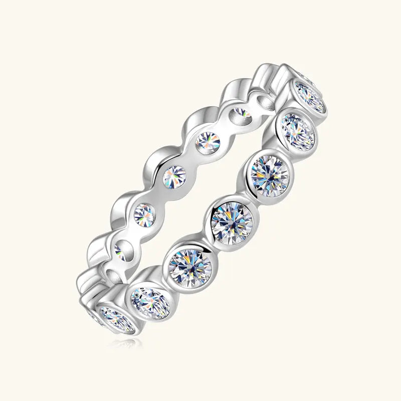 Anziw 3mm Moissanite Full Eternity Band Ring for Women 100% 925 Sliver Fashion Finger Rings Round Lab Diamond Jewelry 2025 New