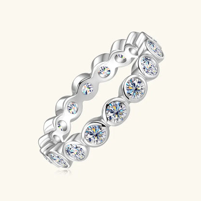 Anziw 3mm Moissanite Full Eternity Band Ring for Women 100% 925 Sliver Fashion Finger Rings Round Lab Diamond Jewelry 2025 New