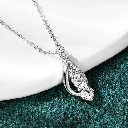 Anziw 925 Sterling Silver Fashion All Moissanite Infinity Pendant Necklace Women's Adjustable S925 Chain Wedding Christmas Gift