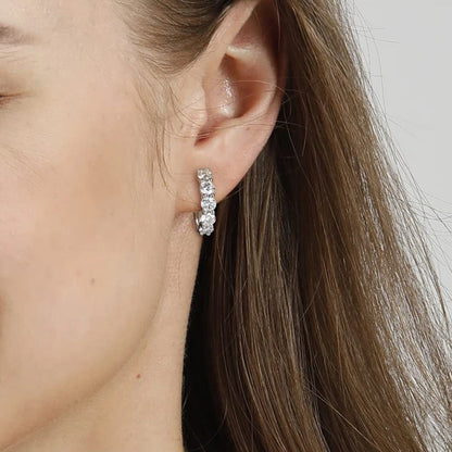 Anziw 14k Gold Plated Hoop Earrings for Women 3.5mm D Color 925 Sterling Silver Moissanite Diamond Huggie Earring Girls Jewelry