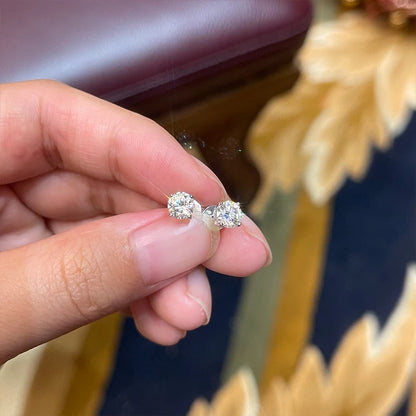 Real 4mm/5mm/6.5mm/8mm D Color Moissanite Stud Earrings for Women Men Solid 925 Sterling Silver 2023 Trend Fine Jewelry Gifts
