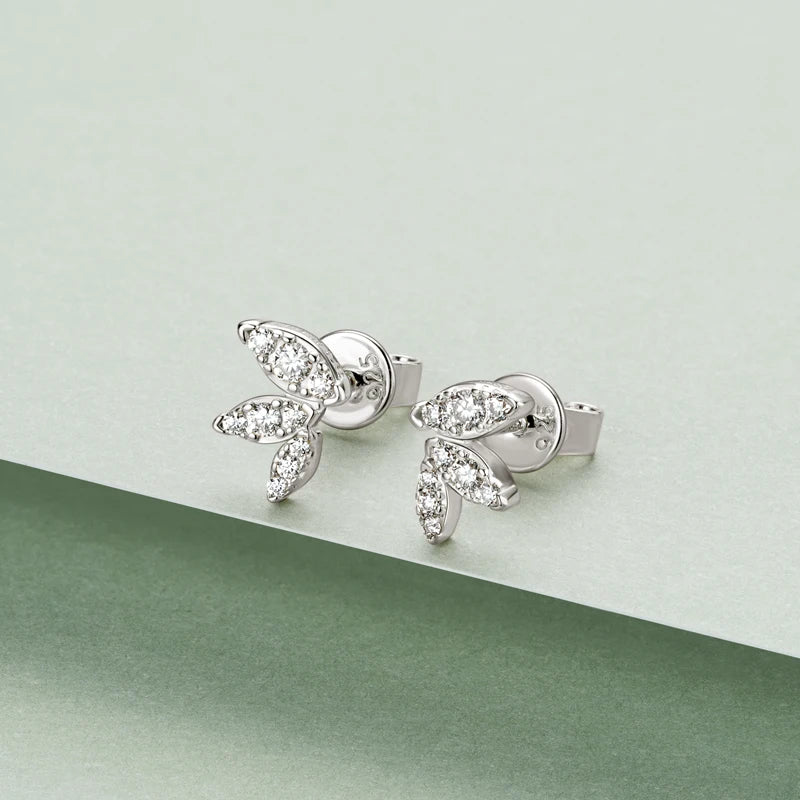 Anziw Cute Mini Moissanite Stud Earrings 100% Silver 925 Sterling Earrings Piercing Ear for Women Fine Jewelry with Certificate