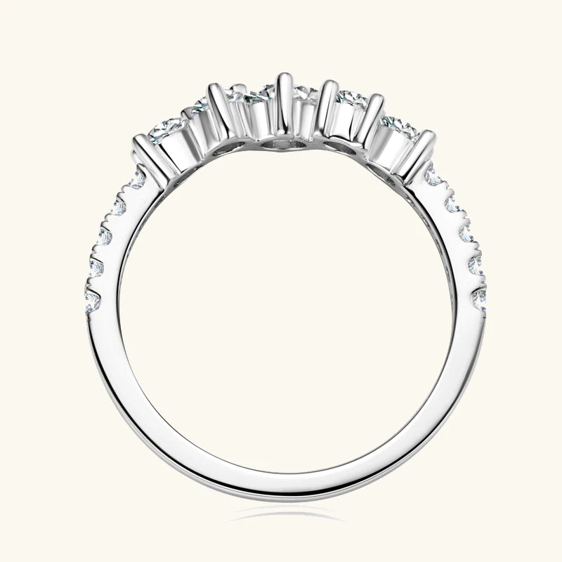 Anziw Real S925 Ring Cluster Moissanite Sterling Silver Wedding Engagement Finger Rings Fashion Band for Women Fine Jewelry 925