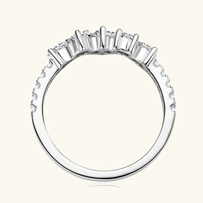 Anziw Real S925 Ring Cluster Moissanite Sterling Silver Wedding Engagement Finger Rings Fashion Band for Women Fine Jewelry 925