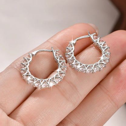 Anziw 14k Gold Filled Earring 3mm Cubic Zirconia Hoop Huggie Earrings Round Cut for Women Wedding Party Jewelry Gift 2026 New