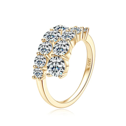 Anziw 3.26cttw D-E Moissanite Wedding Rings Woman Sparkling Diamond Band 10 Stone Engagement Ring 925 Silver Jewelry Certificate