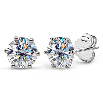 Original 1CT 2CT 3CT D Color Moissanite Earrings for Men Women Real Silver 925 Piercing Stud Earrings Fine Jewelry & Certificate