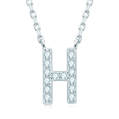 Anziw Initial Moissanite 26 Letter Pendant Necklace for Women Men Real Silver 925 Name Pendant Fine Jewelry Valentine's Day Gift