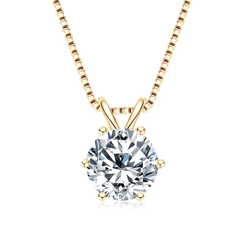 ANZIW Classic 2.0CT 3.0CT Moissanite Pendant Necklace for Women Sparking Diamond Necklaces 925 Silver Jewelry Engagement Gifts