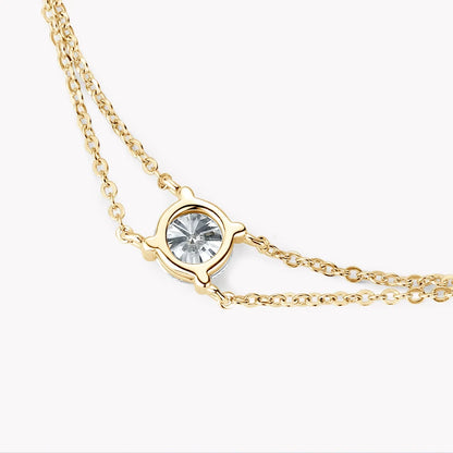Anziw Real 925 Silver Double Chain Bracelet 6.5mm 1.0ct D Color Moissanite Bracelets With GRA Certificate Jewelry for Women Gift