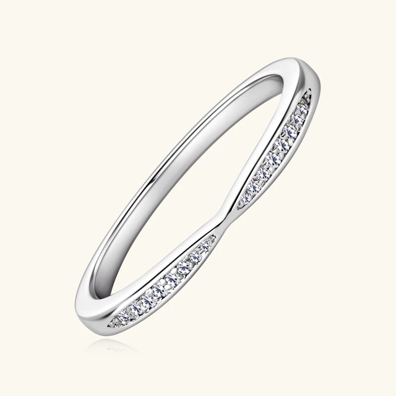 Classic 1.0ct D Moissanite Wedding Engagement Rings for Women 925 Silver Solitaire Bridal Ring Stackable Half Eternity Band Sets
