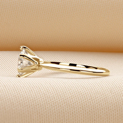 Anziw 3.0CT Moissanite Solitaire Ring Yellow Gold Plated 2CT Engagement Wedding Ring Band 925 Silver Certified Jewelry For Women