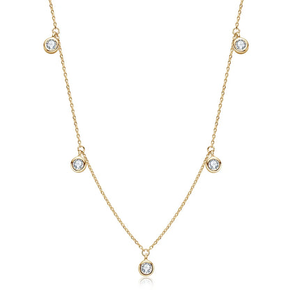 Anziw Luxury 2.5/4.0mm Moissanite Necklace for Women Original Silver 925 Chain Choker Fine Jewelry with Certificate 18''