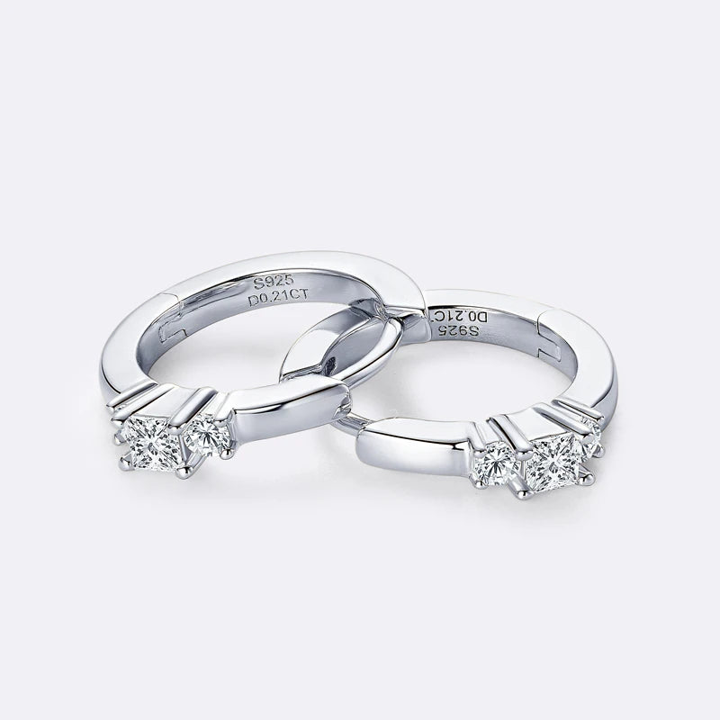 Real Moissanite Mini Hoops Earrings 925 Sterling Silver for Women Men D Color 2.5mm Simple Single Diamond Earrings Fine Jewelry