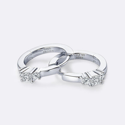 Real Moissanite Mini Hoops Earrings 925 Sterling Silver for Women Men D Color 2.5mm Simple Single Diamond Earrings Fine Jewelry
