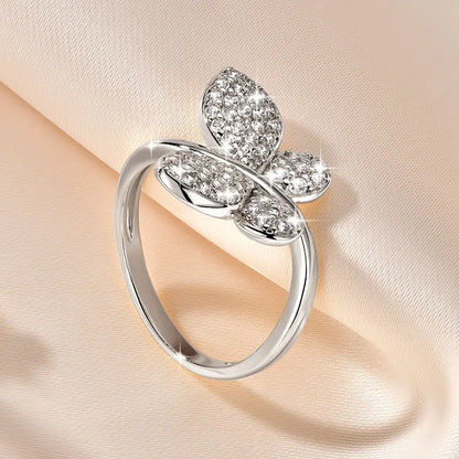 Anziw 2026 New Tendy Cubic Zirconia For Women Butterfly Engagement Ring 14K Gold Filled Ring Birthday Valentine Jewelry Gifts