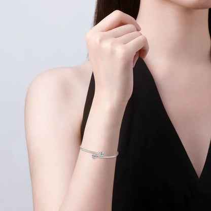 Anziw 0.5CT 5mm D Moissanite Opening Bangle Cuff for Women 925 Sterling Silver Bracelet Cuffs Bezel Lab Diamon 2025 New Jewelry