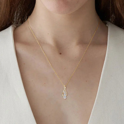 Anziw 925 Sterling Silver Fashion All Moissanite Infinity Pendant Necklace Women's Adjustable S925 Chain Wedding Christmas Gift
