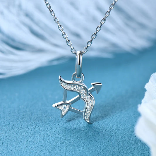 925 Sterling Silver Zodiac Sign 12 Constellation Pendant Micro-Set 1mm Moissanite Necklace Charm For Women Jewelry Birthday Gift