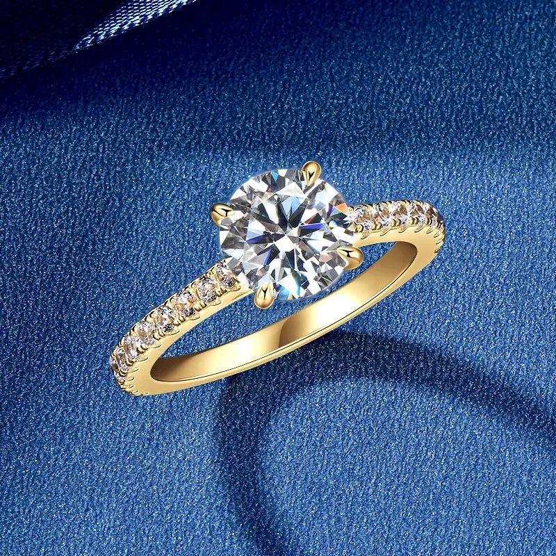 Solitaire 2CT D Round Moissanite Ring for Women 100% Real 925 Silver Engagement Wedding Rings Promise Finger Jewelry Certificate