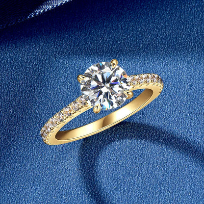 Solitaire 2CT D Round Moissanite Ring for Women 100% Real 925 Silver Engagement Wedding Rings Promise Finger Jewelry Certificate