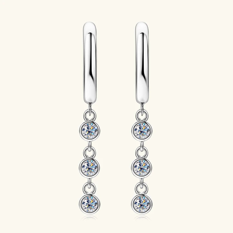 2023 Hoops Earring Moissanite Drop Long Hanging Earrings 925 Sterling Silver for Women Jewelry Created Diamond 2.5mm(0.06ct)