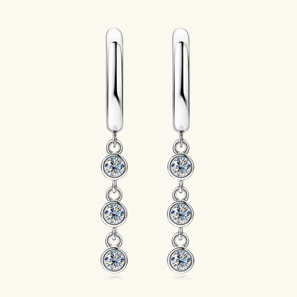 2023 Hoops Earring Moissanite Drop Long Hanging Earrings 925 Sterling Silver for Women Jewelry Created Diamond 2.5mm(0.06ct)