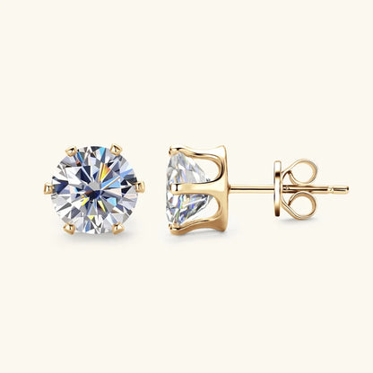 Anziw 3mm-9mm D Round Moissanite Stud Earrings for Women Men Sparking Earrings 925 Silver Hypoallergenic Certified Fine Jewelry