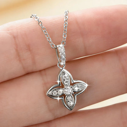 Anziw 14k Gold Filled Adjustable Necklace Moissanite Flower Pendant Gold Bonded Necklaces Collar for Women GRA Certified Jewelry