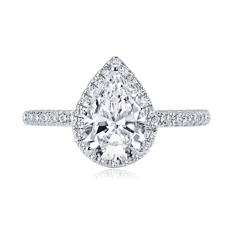 Anziw Original 925 Sterling Sliver Wedding Promise Ring 2.0 Carat Pear Cut Moissanite Ring Bands for Women Engagement Jewelry